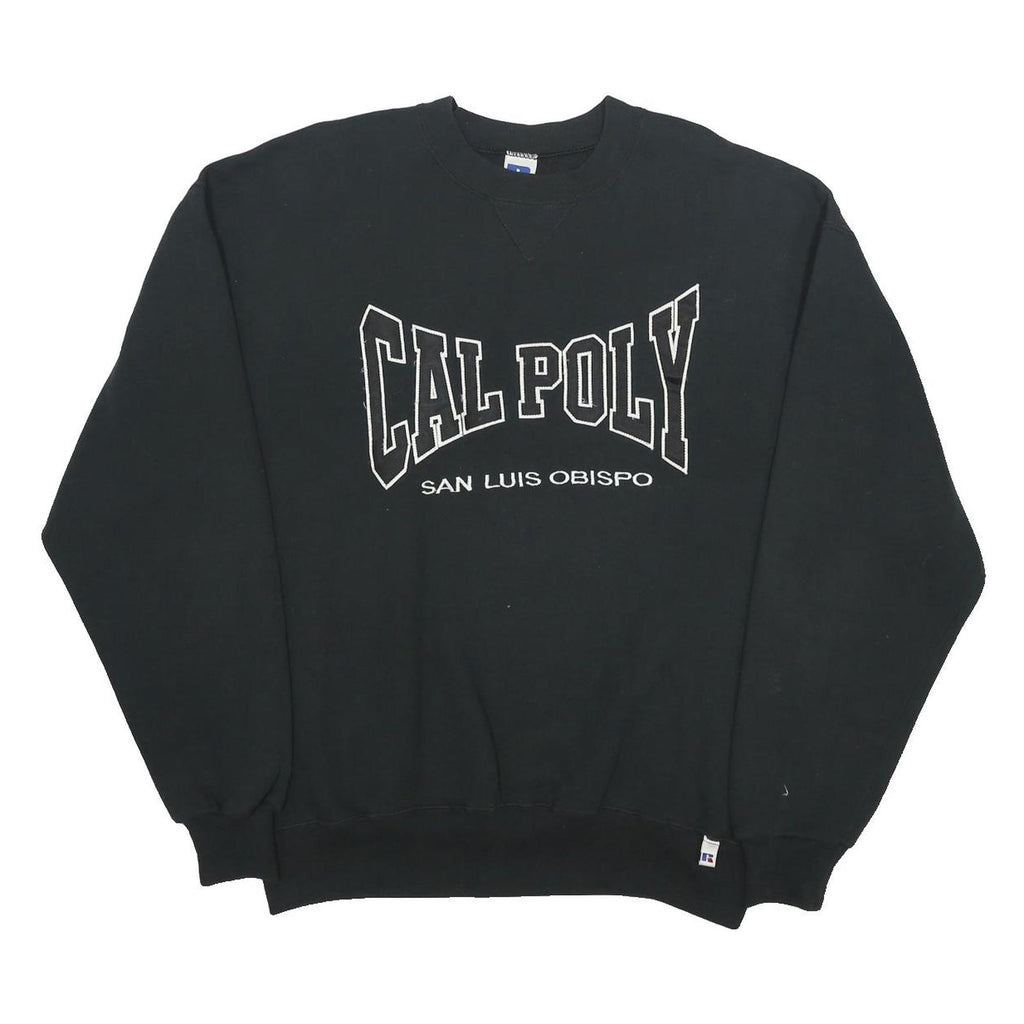 RUSSELL ATHLETIC Mens Black Cal Poly Crew Neck XL Cotton Blend Sweatshirt