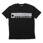 DSQUARED2 Mens Black Graphic T-Shirt M Short Sleeve Crew Neck Cotton Blend