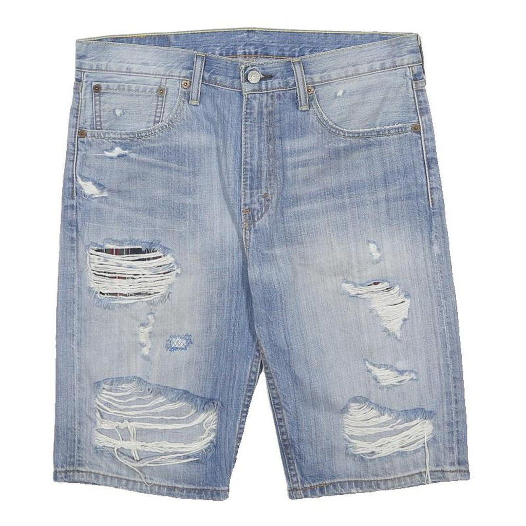 LEVI'S Mens Shorts Blue Distressed Denim M W32 Casual Cotton Ripped