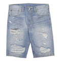 LEVI'S Mens Shorts Blue Distressed Denim M W32 Casual Cotton Ripped