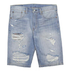 LEVI'S Mens Shorts Blue Distressed Denim M W32 Casual Cotton Ripped