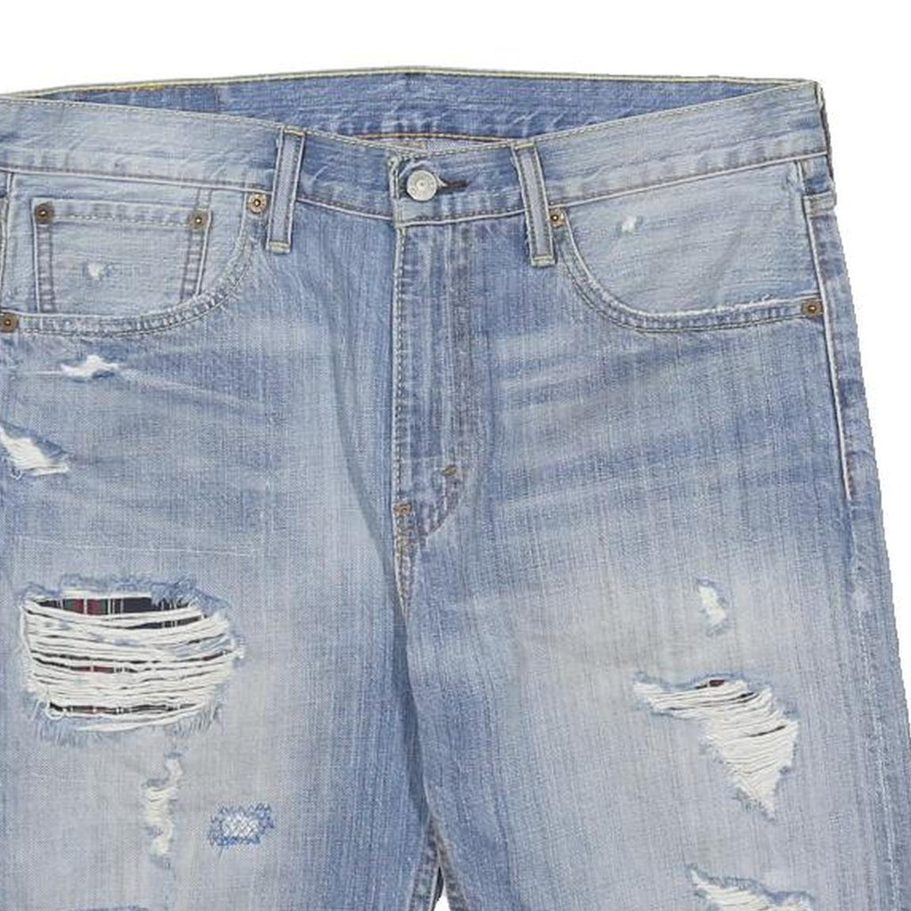 LEVI'S Mens Shorts Blue Distressed Denim M W32 Casual Cotton Ripped