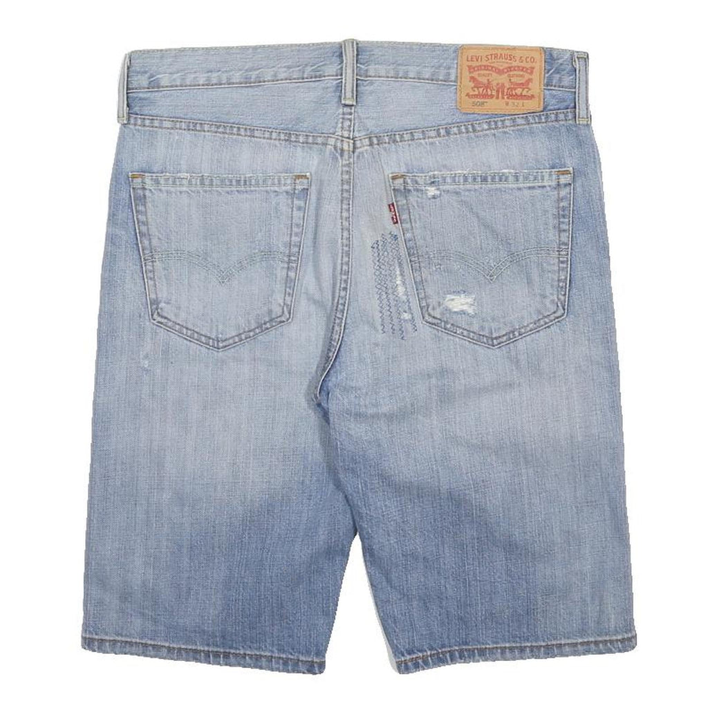 LEVI'S Mens Shorts Blue Distressed Denim M W32 Casual Cotton Ripped
