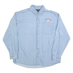 PRAIRIE MOUNTAIN Mens Blue & Light Blue Cotton Shirt L Casual Button-Down Long