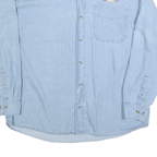 PRAIRIE MOUNTAIN Mens Blue & Light Blue Cotton Shirt L Casual Button-Down Long