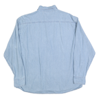 PRAIRIE MOUNTAIN Mens Blue & Light Blue Cotton Shirt L Casual Button-Down Long