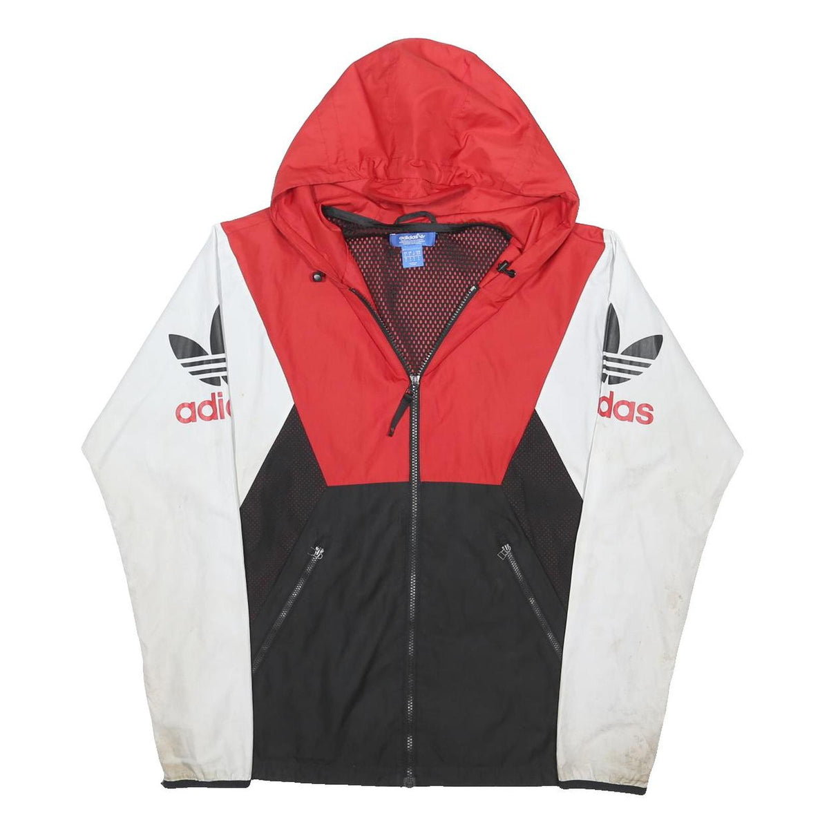 ADIDAS ORIGINALS Mens Red & Black & White Zip Jacket Polyester Blend S