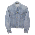 LEE Womens Blue Denim Jacket XS Cotton Blend Button Plain Classic Fit Long
