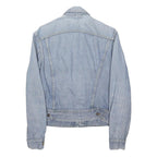 LEE Womens Blue Denim Jacket XS Cotton Blend Button Plain Classic Fit Long
