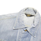 LEE Womens Blue Denim Jacket XS Cotton Blend Button Plain Classic Fit Long