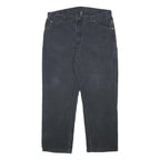 DICKIES Mens Cotton Black Relaxed Straight Trousers W36 L30 Workwear Casual