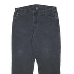 DICKIES Mens Cotton Black Relaxed Straight Trousers W36 L30 Workwear Casual