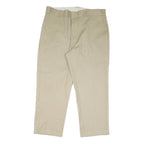 DICKIES Mens Cotton Blend Beige Classic Straight Trousers W42 L28 Workwear Zip