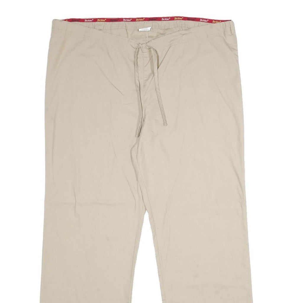 DICKIES Mens Cotton Blend Beige Regular Drawstring Trousers W40 L32 Casual