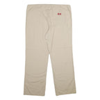 DICKIES Mens Cotton Blend Beige Regular Drawstring Trousers W40 L32 Casual