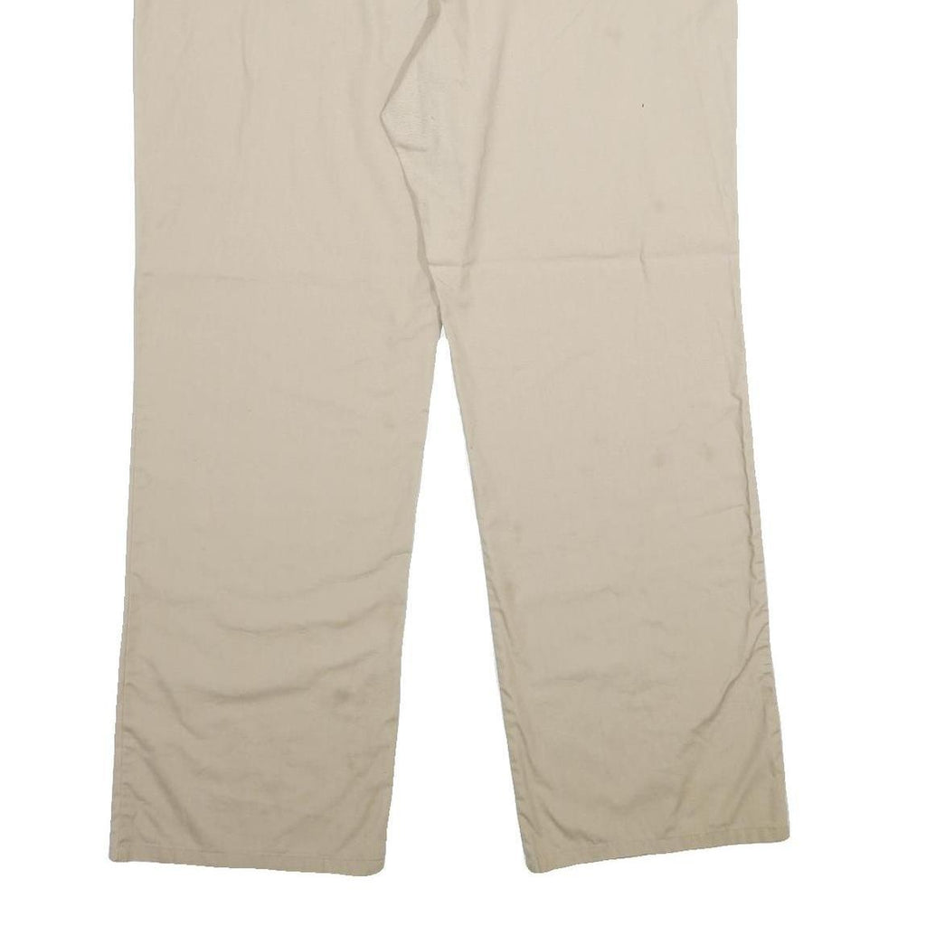 DICKIES Mens Cotton Blend Beige Regular Drawstring Trousers W40 L32 Casual