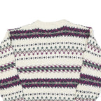 PINNACLE Womens Cream Patterned Jumper Crew Neck Basic Knit M Winter Knitwear