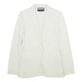 EMPORIO ARMANI Womens White Jacket XS Button Plain Classic Blazer Tailored