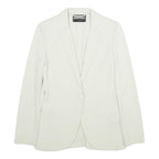 EMPORIO ARMANI Womens White Jacket XS Button Plain Classic Blazer Tailored