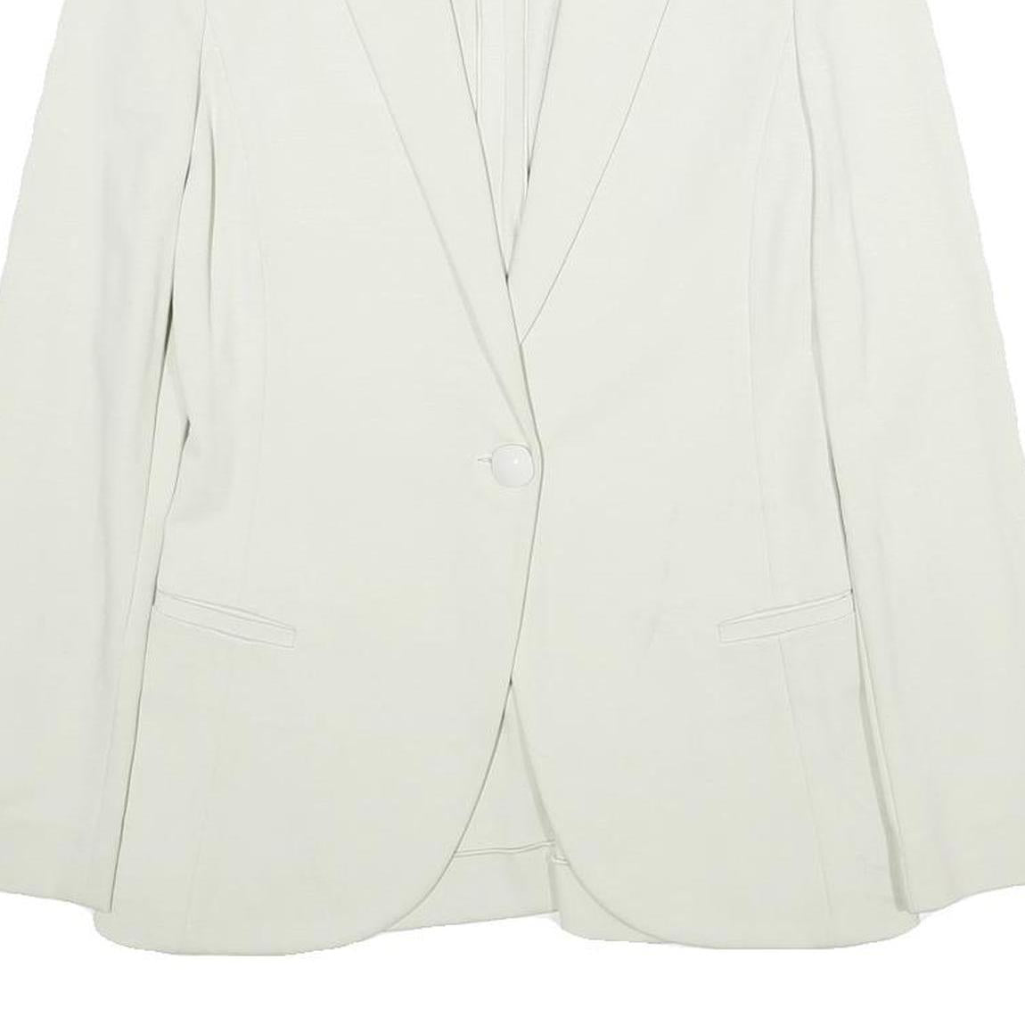 EMPORIO ARMANI Womens White Jacket XS Button Plain Classic Blazer Tailored