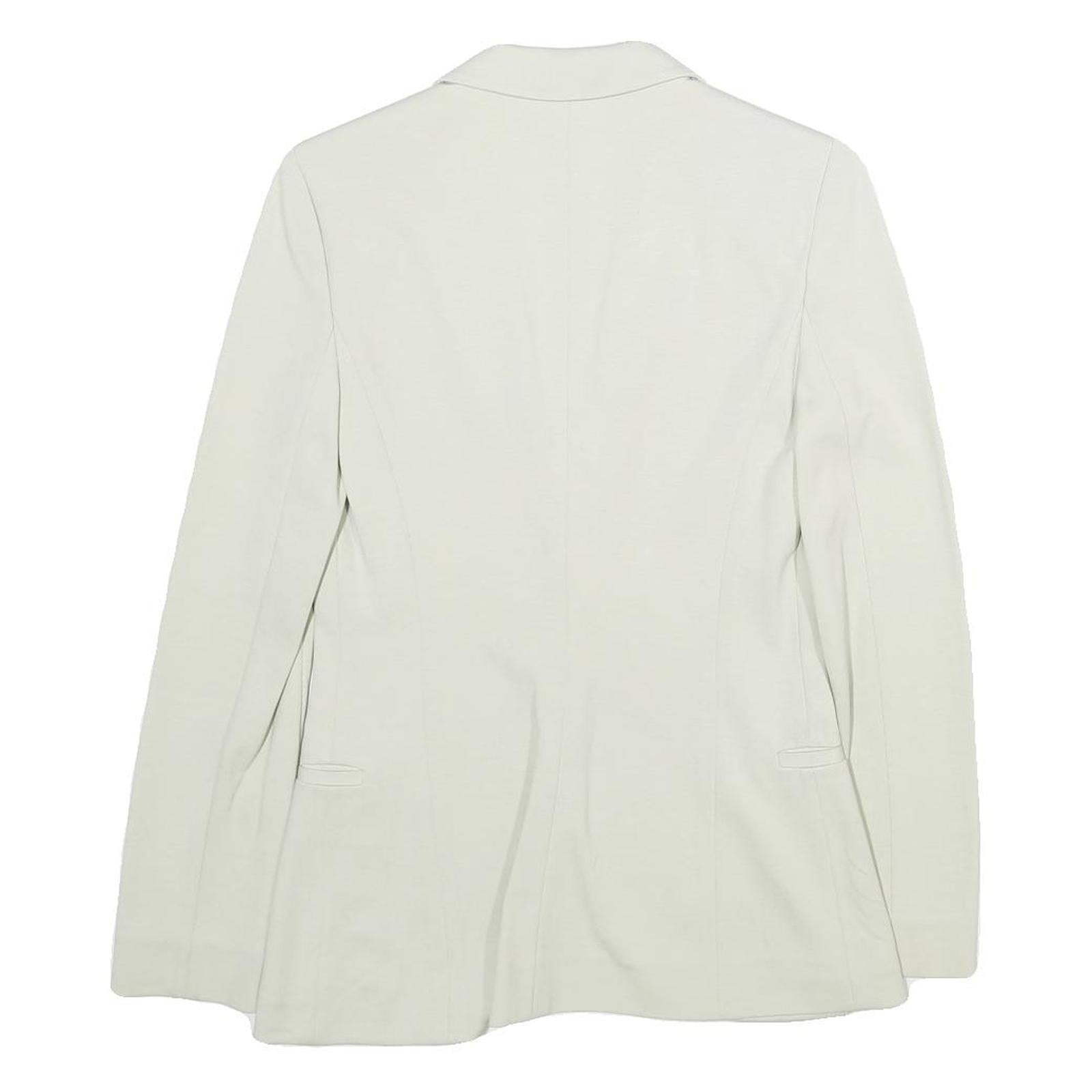 EMPORIO ARMANI Womens White Jacket XS Button Plain Classic Blazer Tailored