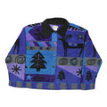 SIGRID OLSEN Womens Blue Purple Button Jacket M Polyester Blend Abstract Pattern