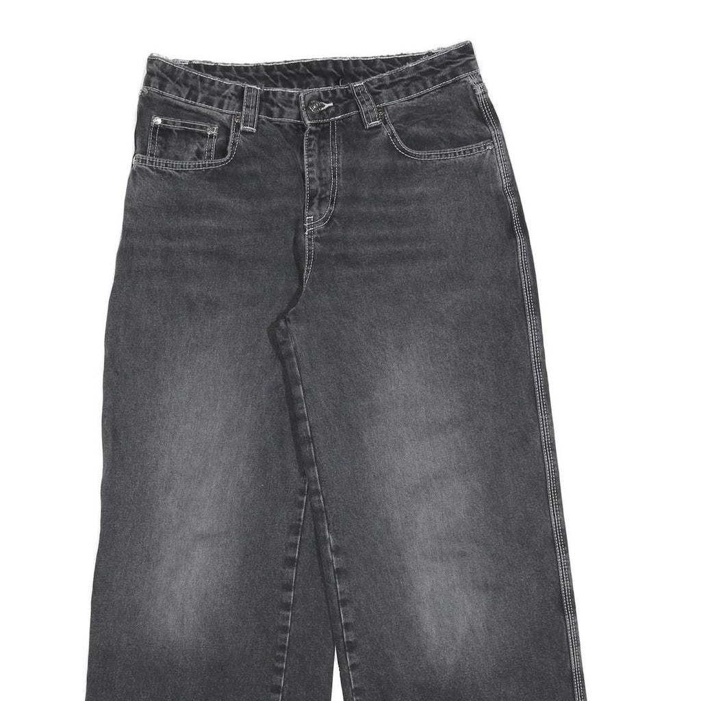 KICKERS Womens Jeans Black Relaxed Wide-Leg Denim Medium W31 L30 Stylish Casual