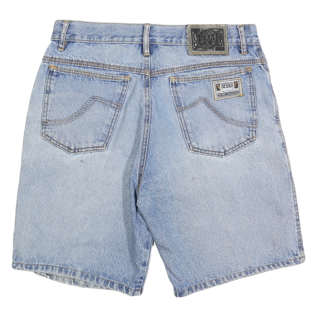 SEHAD Mens Denim Blue Casual Shorts M W32 Classic Fit Comfortable Design