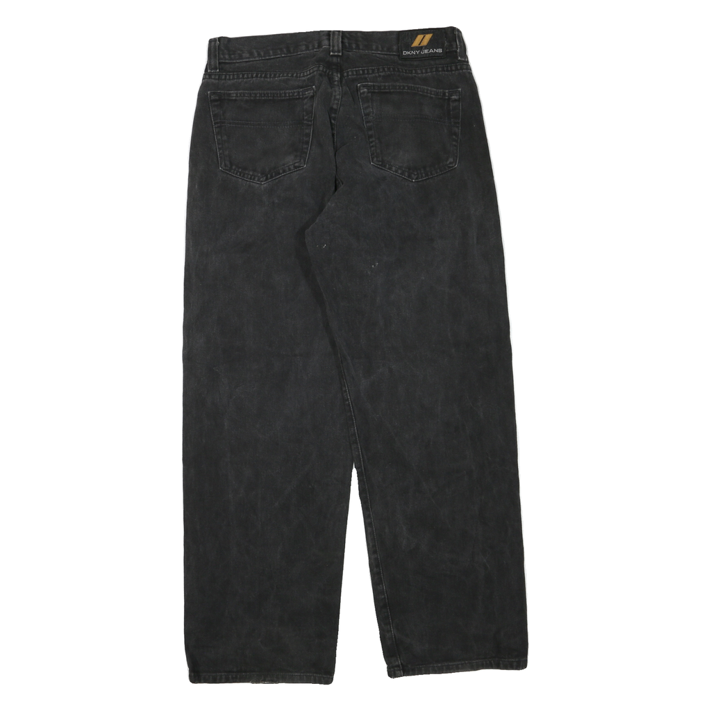 DKNY Womens Black Regular Fit Straight Denim Jeans W32 L30 Comfortable Classic