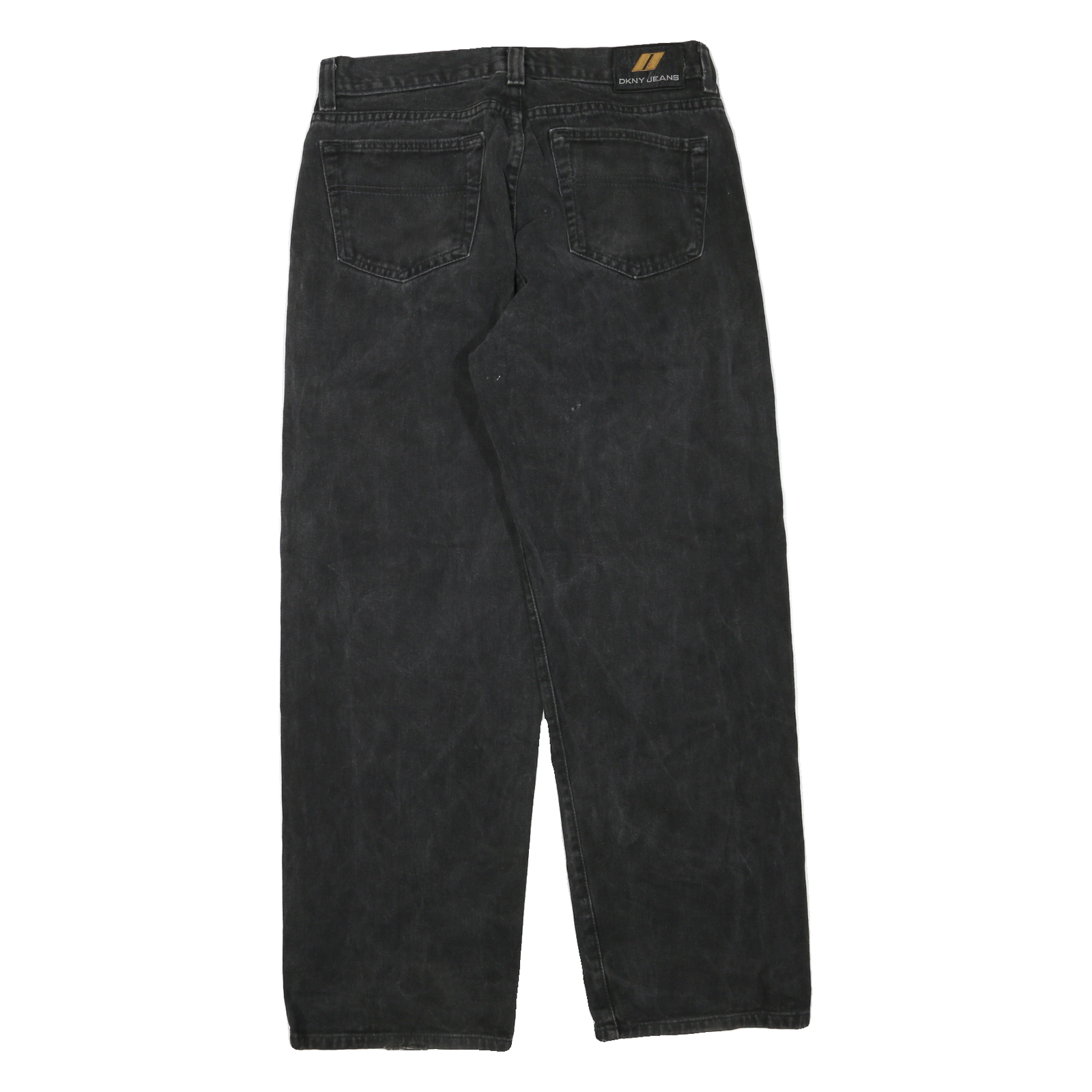 DKNY Womens Black Regular Fit Straight Denim Jeans W32 L30 Comfortable Classic