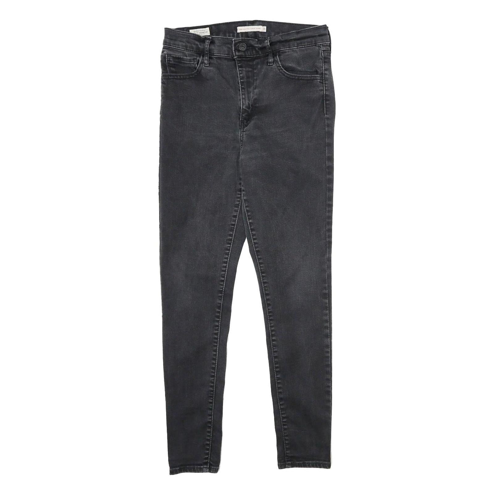LEVI'S 720 High Rise Super Skinny Big E Womens Jeans Black Slim Skinny Denim