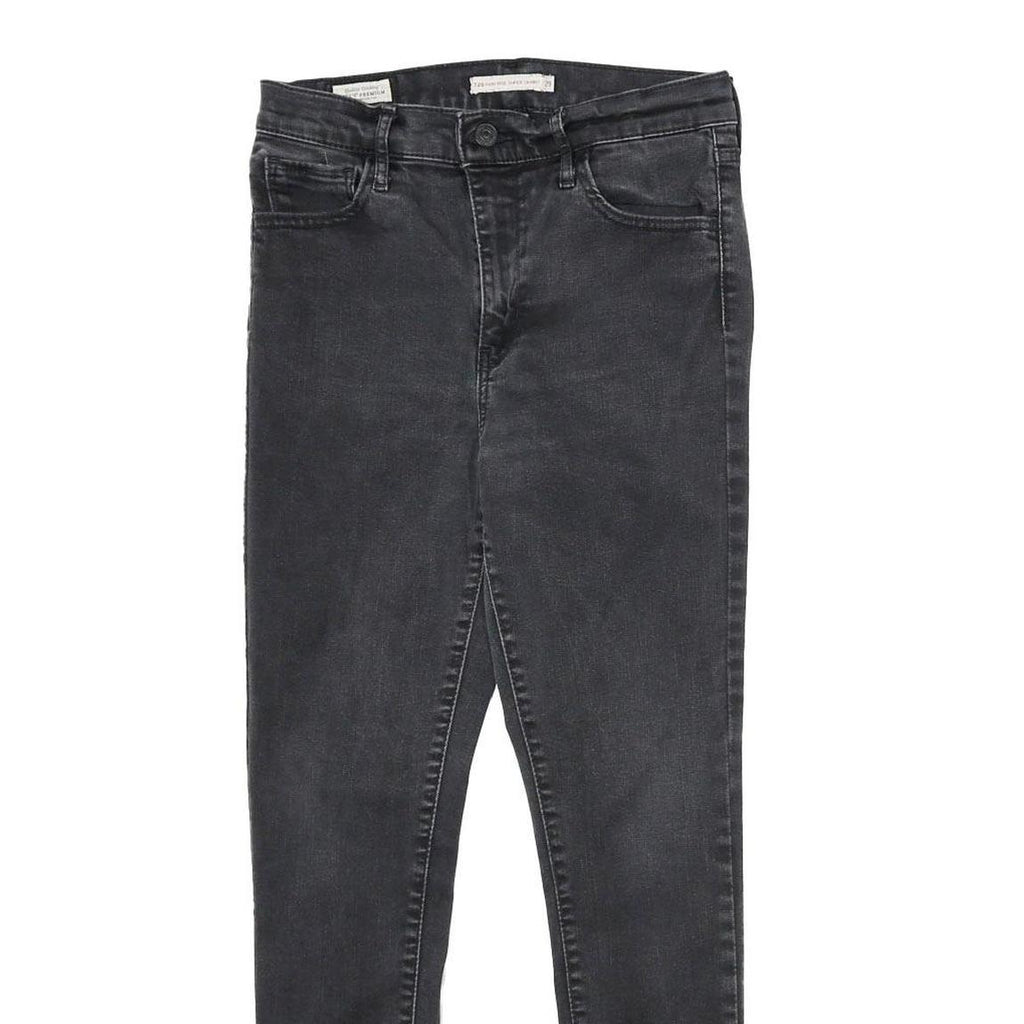 LEVI'S 720 High Rise Super Skinny Big E Womens Jeans Black Slim Skinny Denim