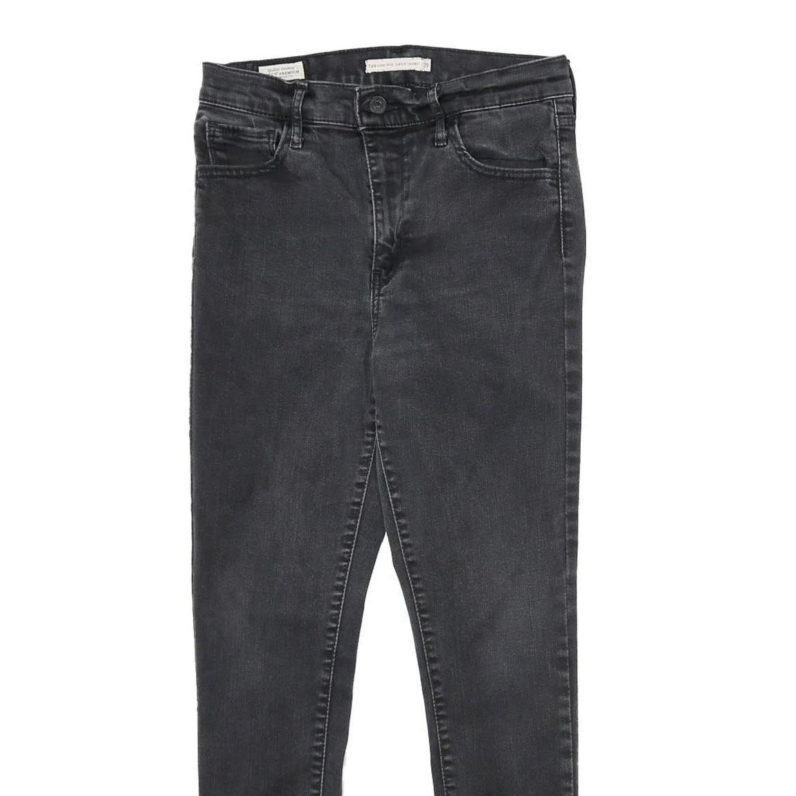 LEVI'S 720 High Rise Super Skinny Big E Womens Jeans Black Slim Skinny Denim