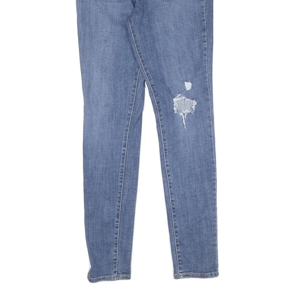 LEVI'S Womens Slim Blue Denim Raw Jeans W29 L30 Distressed Zip Closure