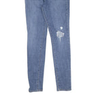LEVI'S Womens Slim Blue Denim Raw Jeans W29 L30 Distressed Zip Closure