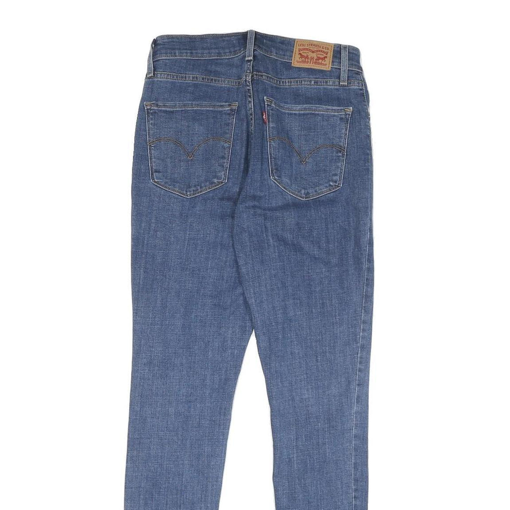 LEVI'S Womens Slim Blue Denim Raw Jeans W29 L30 Distressed Zip Closure