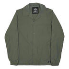 DICKIES Mens Green Jacket S Polyamide Plain Zip Button-Down Collar Casual