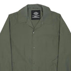 DICKIES Mens Green Jacket S Polyamide Plain Zip Button-Down Collar Casual