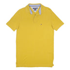 TOMMY HILFIGER Mens Yellow Polo Shirt M Cotton Short Sleeve Classic Logo