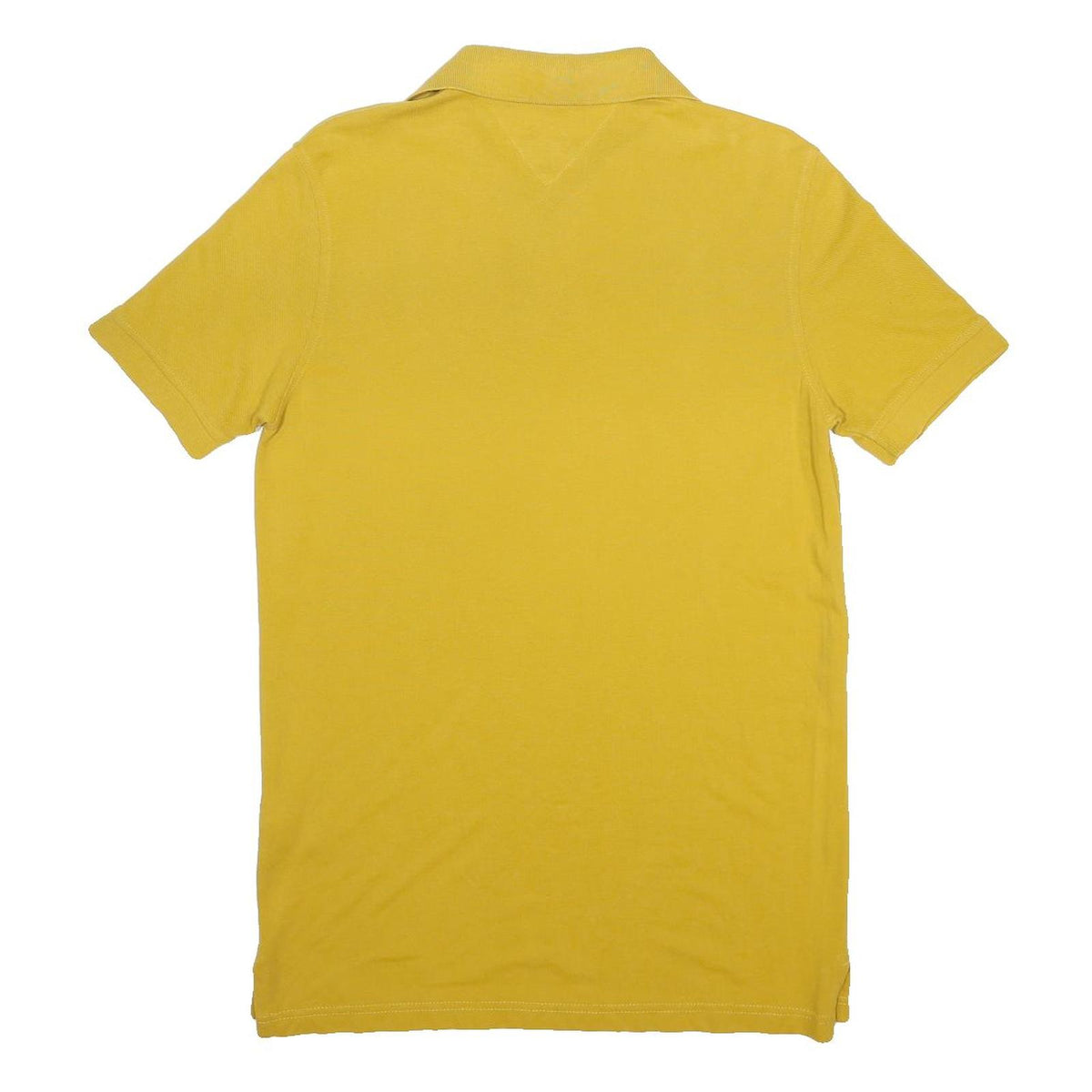 TOMMY HILFIGER Mens Yellow Polo Shirt M Cotton Short Sleeve Classic Logo
