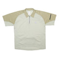 ADIDAS Mens Beige & Cream Sports Polo L Short Sleeve Collared Zip Pocket Cycling