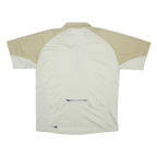 ADIDAS Mens Beige & Cream Sports Polo L Short Sleeve Collared Zip Pocket Cycling
