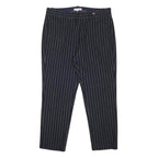 TOMMY HILFIGER Womens Wool Blend Navy Blue Regular Fit Straight Leg Trousers W32