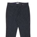 TOMMY HILFIGER Womens Wool Blend Navy Blue Regular Fit Straight Leg Trousers W32