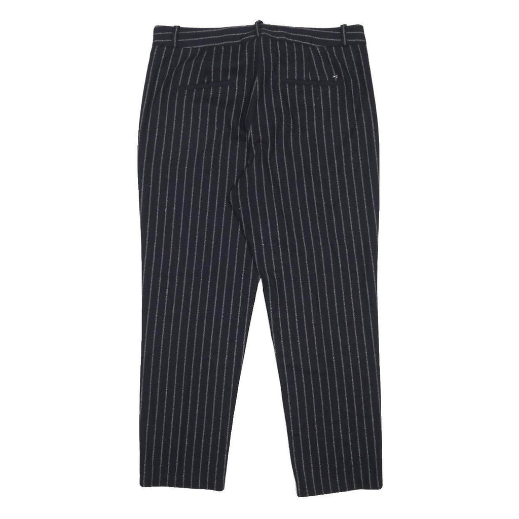 TOMMY HILFIGER Womens Wool Blend Navy Blue Regular Fit Straight Leg Trousers W32