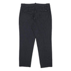 TOMMY HILFIGER Womens Wool Blend Navy Blue Regular Fit Straight Leg Trousers W32