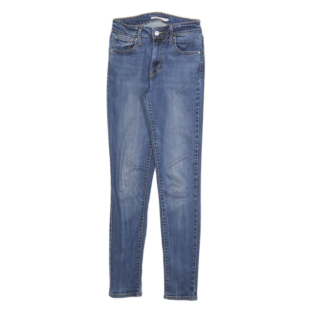 LEVI'S 721 Womens Slim Blue Denim Medium Woven Jeans W26 L30 Classic Zip