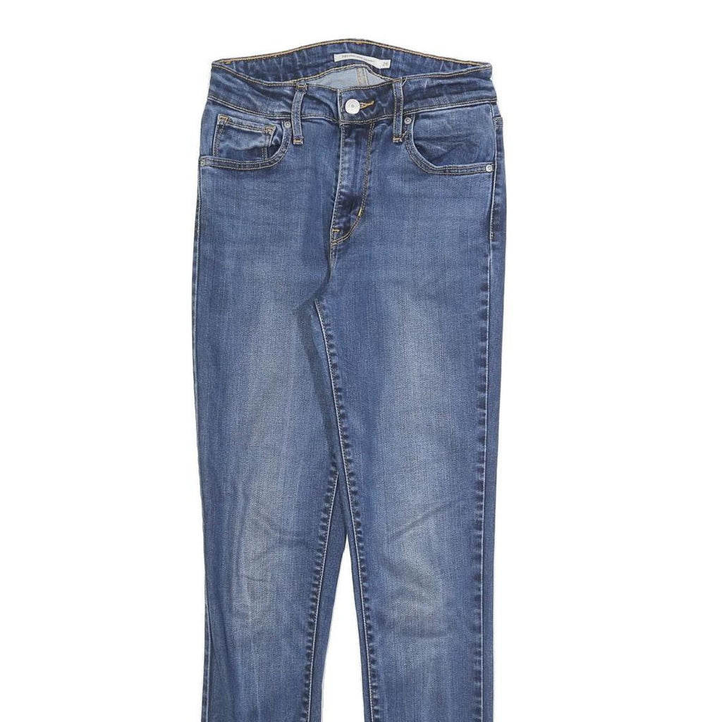 LEVI'S 721 Womens Slim Blue Denim Medium Woven Jeans W26 L30 Classic Zip