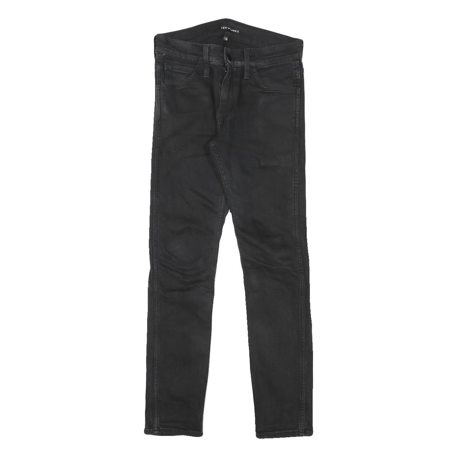 LEVI'S Line 8 Mens Jeans Black Slim Skinny Denim Raw W27 L26 Stretch Zip Fly