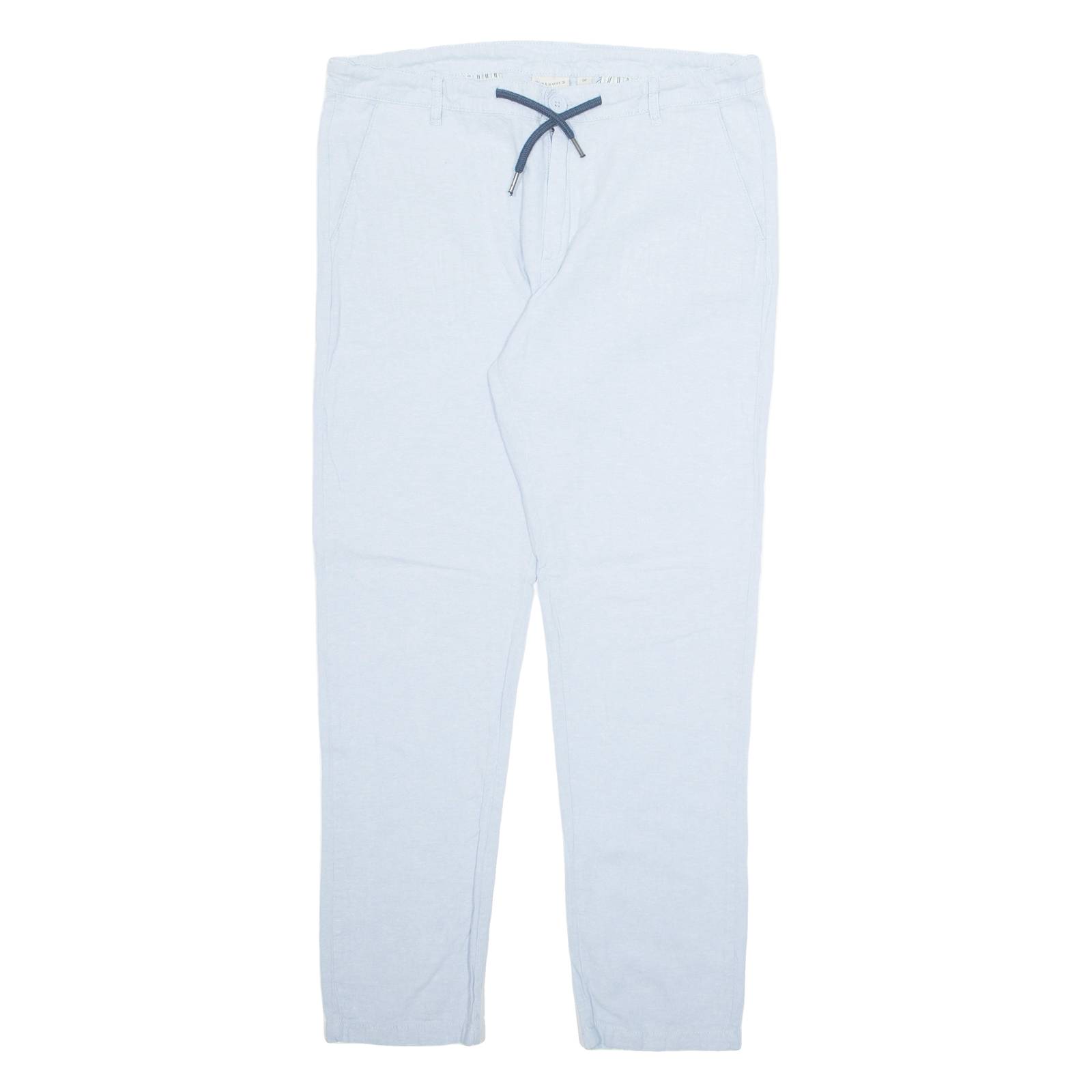 WATSONS Womens Trousers Blue Regular Tapered Linen W34 L29